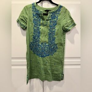 Amarie linen dress with embroidery